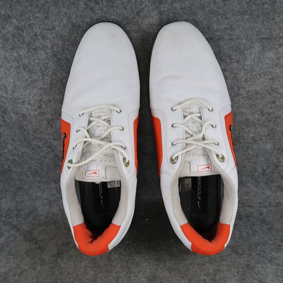 Nike Golf Shoes Mens 10.5 Zoom Trophy Leather Spikes White Orange Oxford Sport main image 14